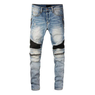 Slim-fit jeans with knee stitching
