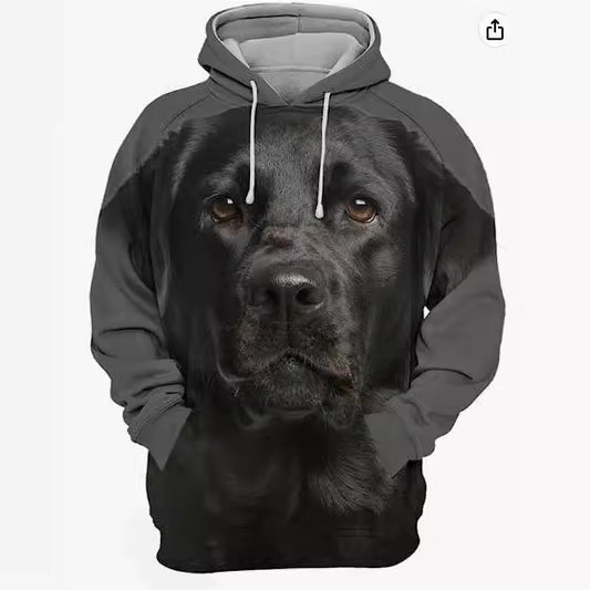 Men's Thermal Transfer 3D Dog Hoodie Coat