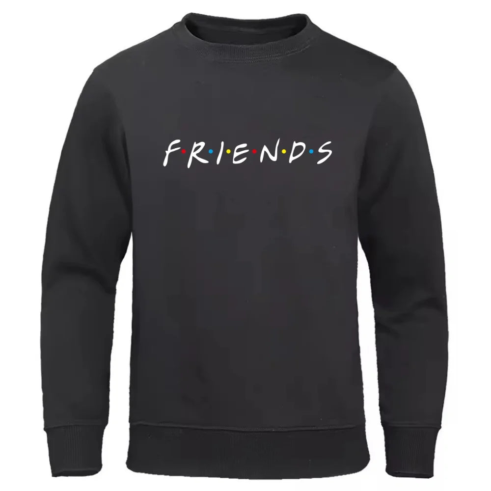 Autumn and winter new friends friends merchandise new trendy printed fleece men's and women's round neck hoodie
