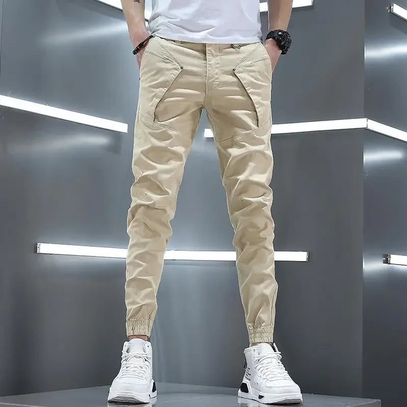 Stretch Slim Men's Cargo Pants Skinny Male Trousers Cotton Y2k Vintage Luxury Fashion Harajuku Korean Style Techwear Cheap Baggy