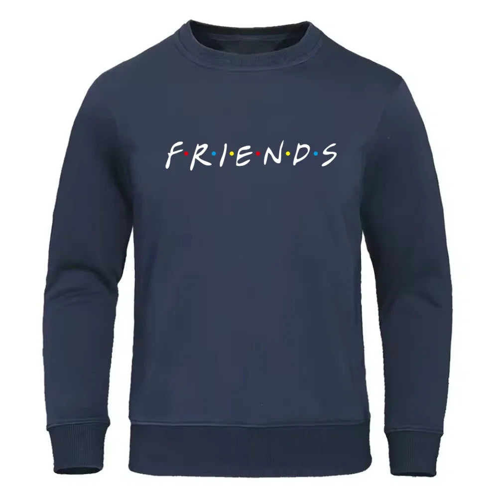 Autumn and winter new friends friends merchandise new trendy printed fleece men's and women's round neck hoodie