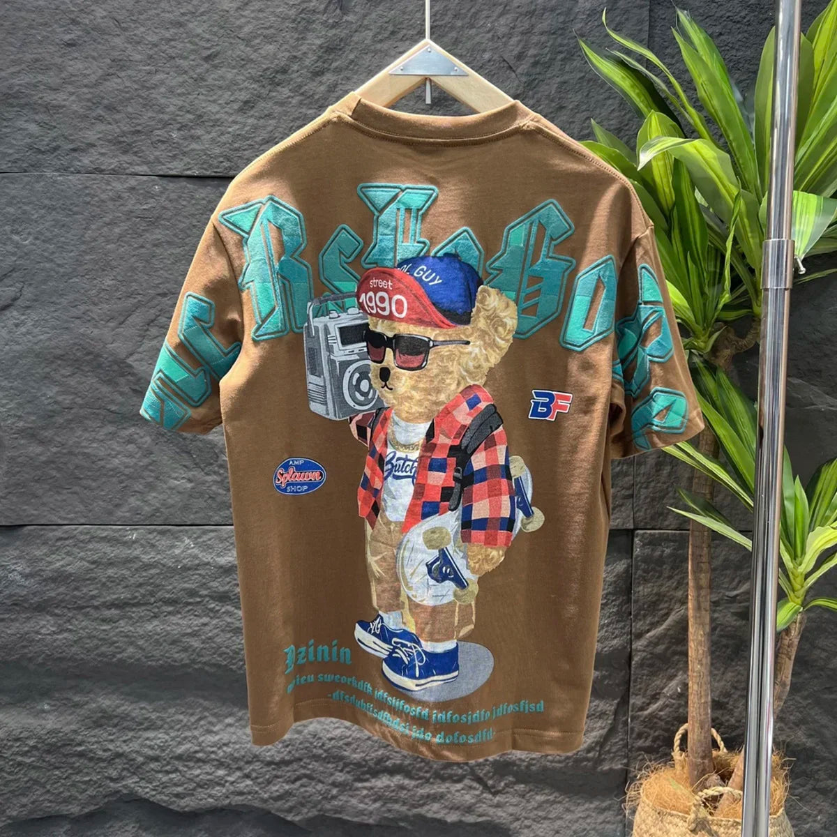T Shirt For Men Hip Hop Top Rock Print Katoen Man Tee Shirts Watercolor Summer Trend Cheap Clothes And Young On Sale Harajuku