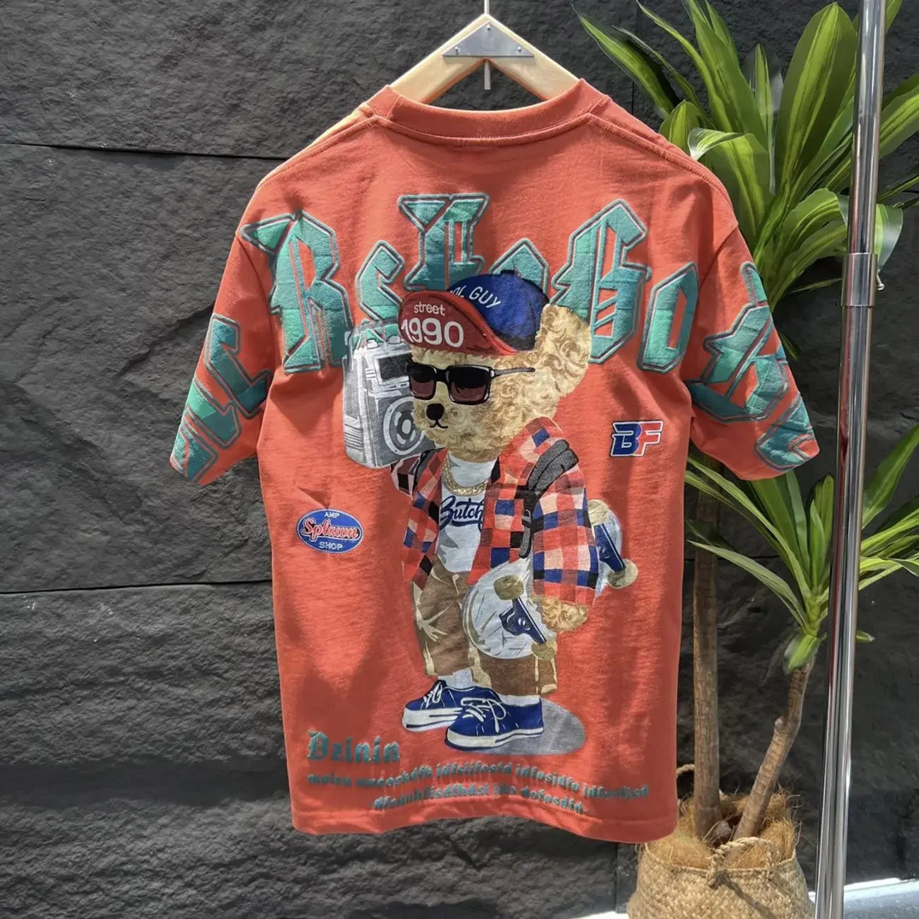 T Shirt For Men Hip Hop Top Rock Print Katoen Man Tee Shirts Watercolor Summer Trend Cheap Clothes And Young On Sale Harajuku