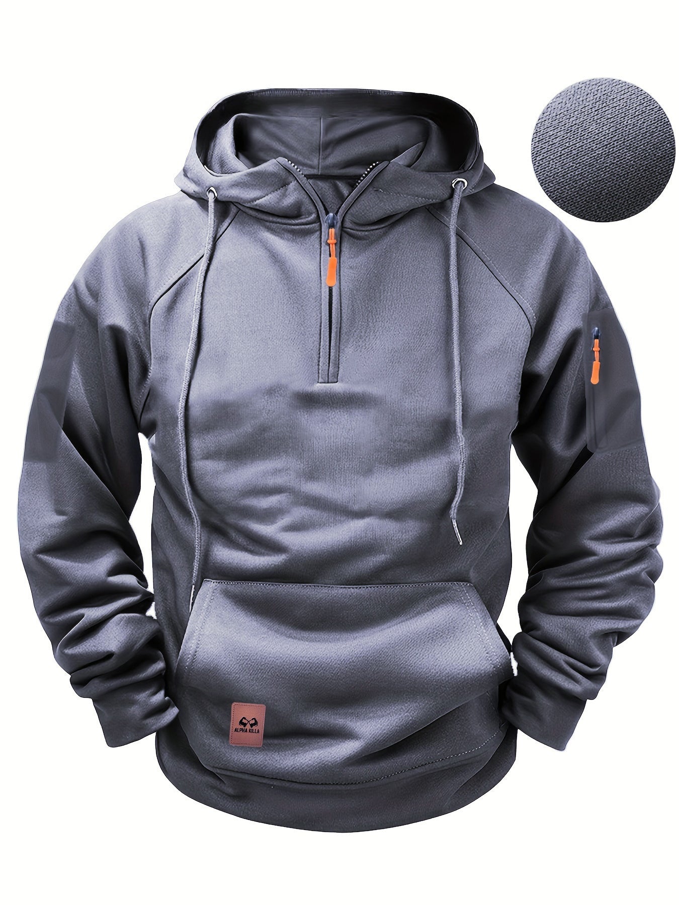 Men's Zipper Multi-pocket Casual Sweatshirt