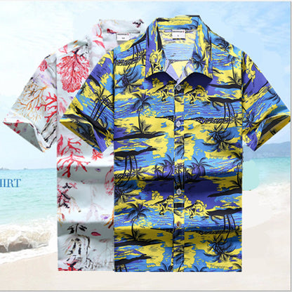 Loose Men's Beach Hawaii Printed Shirt