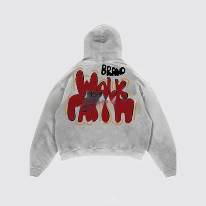 Casual Letter Print Fashion Hoodie Harajuku Vintage