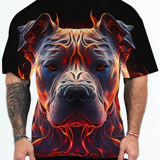 3D Digital Printing Short Sleeves With Animal Patterns