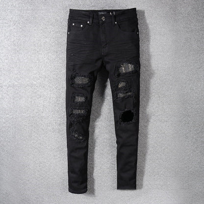Black cat whiskered jeans