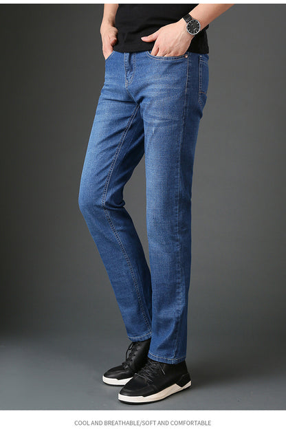 Men's straight-leg slim-fit jeans