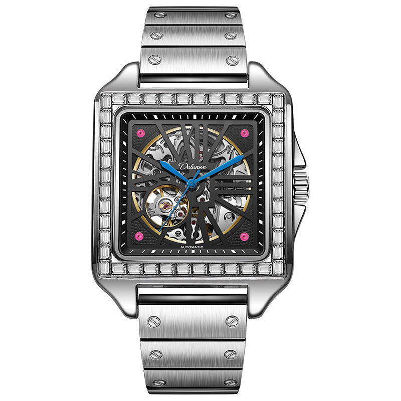 New Square Diamond-studded Design Automatic Watch