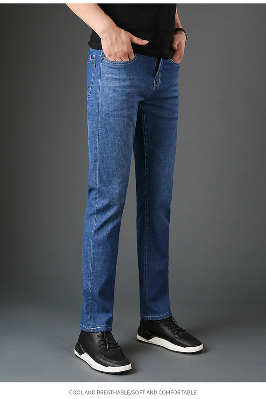 Men's straight-leg slim-fit jeans