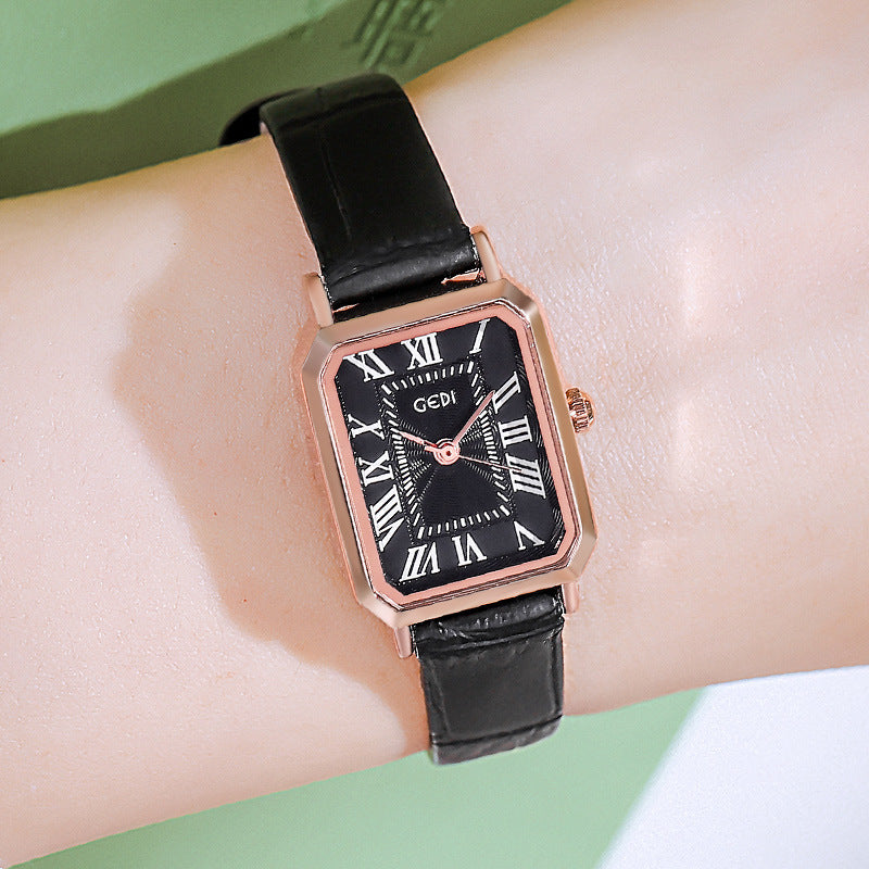 Women's All-match Waterproof Retro Small Square Watch