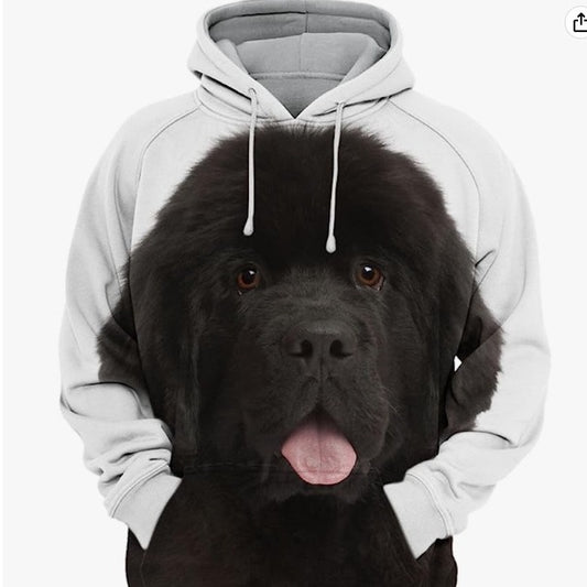 Men's Thermal Transfer 3D Dog Hoodie Coat