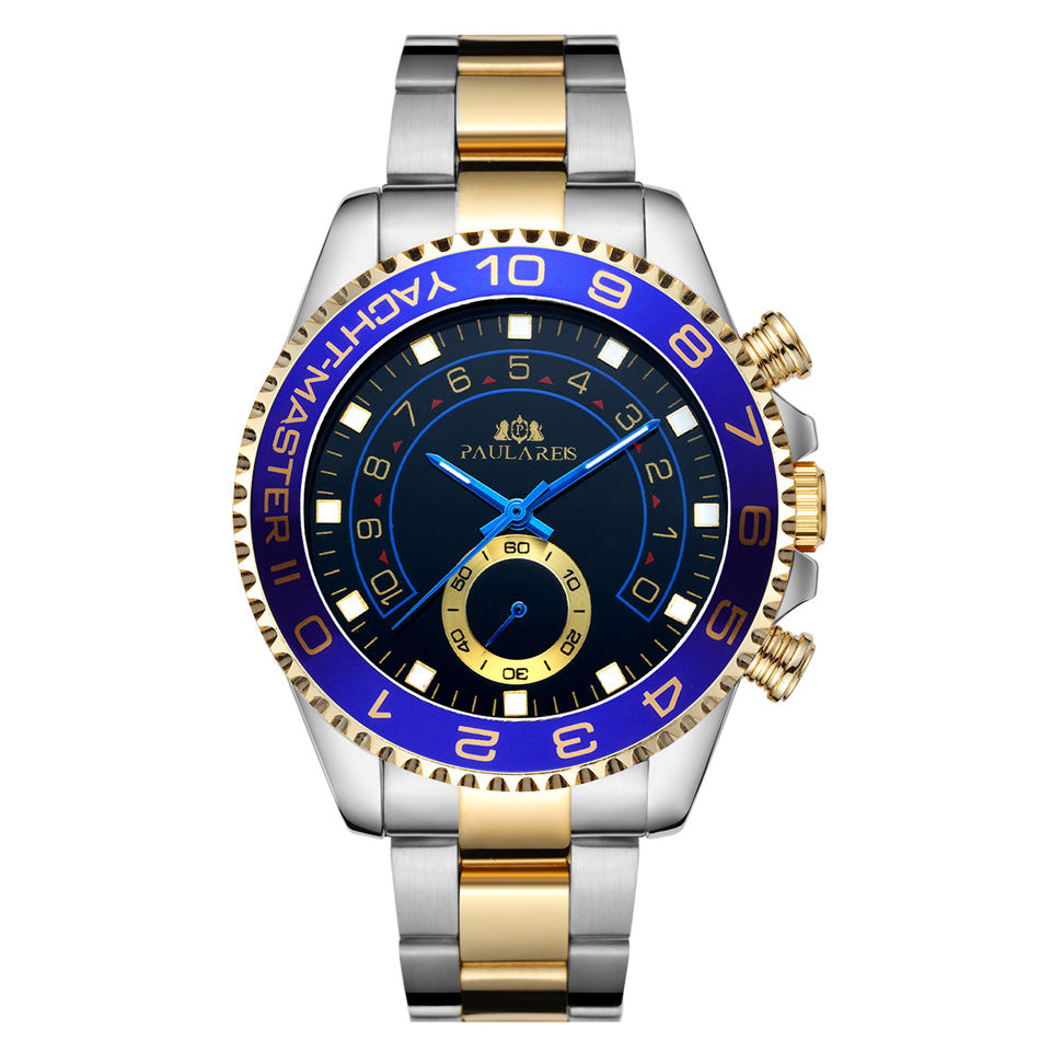Automatic Mechanical Luminous Room Gold Steel Belt Men's Watch