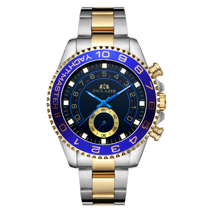 Automatic Mechanical Luminous Room Gold Steel Belt Men's Watch