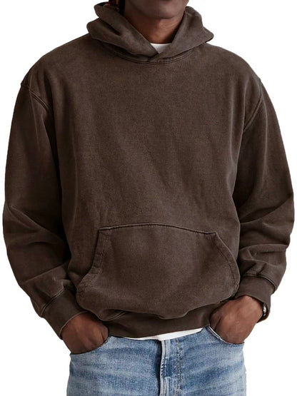 Men's Round Neck American Retro Casual Hooded Sweatshirt