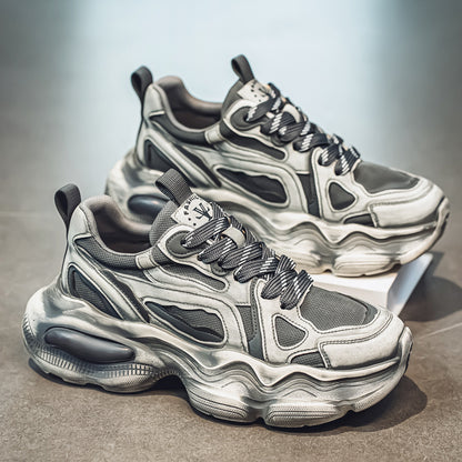 Personalized Brush Color Mesh Casual Height Increasing Men's Sneaker