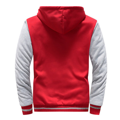 European Size European And American Men's And Women's Couple Hooded Cardigan Warm Fashion Simple Fleece Padded Coat