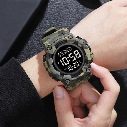 Fashion Large Dial Watch For Male Students Trendy Waterproof