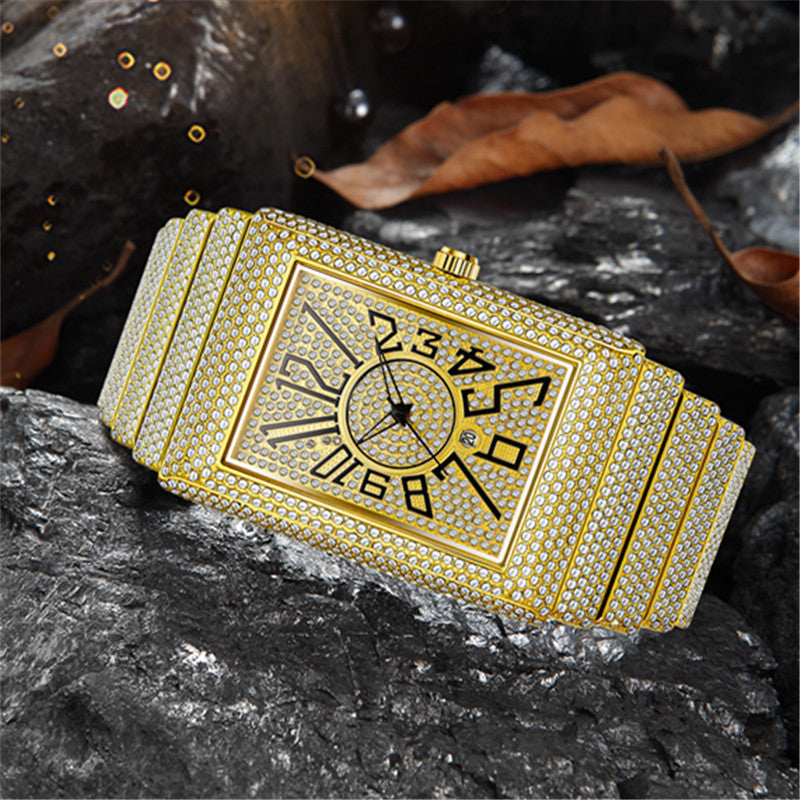 Diamond-embedded Watch Men's Super Starry Square