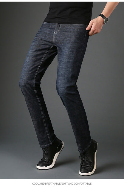 Men's straight-leg slim-fit jeans