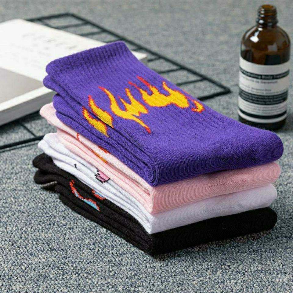 Tube Socks Flame Street Sports Style Hip Hop Trend Socks