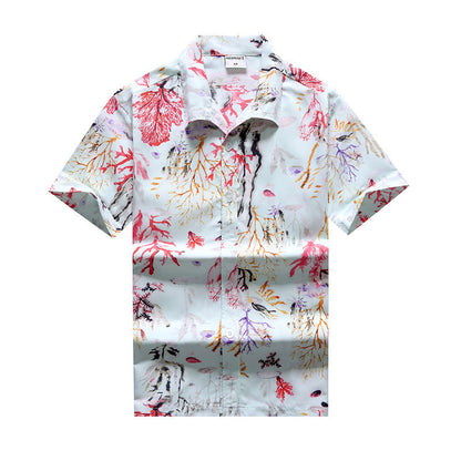 Loose Men's Beach Hawaii Printed Shirt