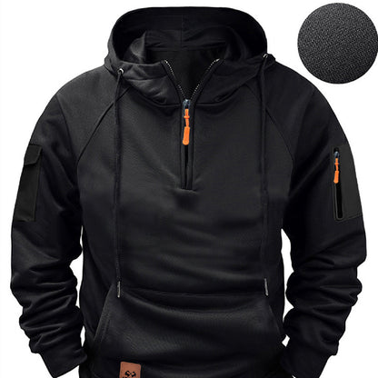 Men's Zipper Multi-pocket Casual Sweatshirt
