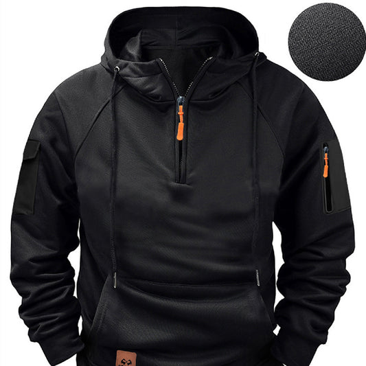 Men's Zipper Multi-pocket Casual Sweatshirt