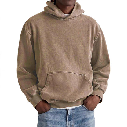 Men's Round Neck American Retro Casual Hooded Sweatshirt