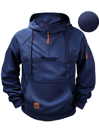 Men's Zipper Multi-pocket Casual Sweatshirt