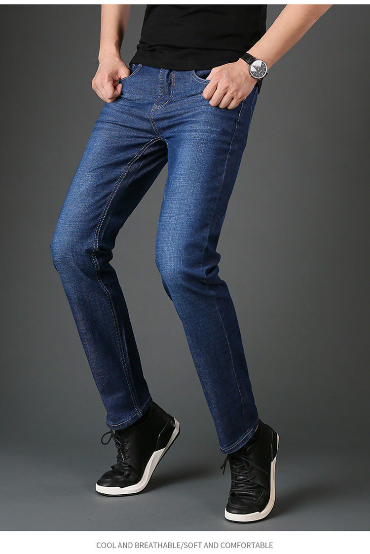 Men's straight-leg slim-fit jeans