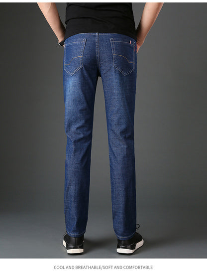 Men's straight-leg slim-fit jeans