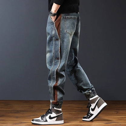 American Stitching Harlan Loose All-matching Casual Trendy Ankle Banded Pants