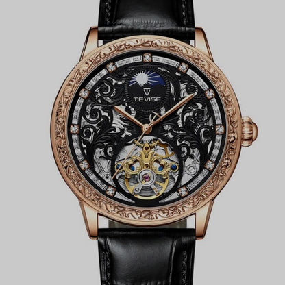 Business Casual Waterproof Hollow Out Men's Mechanical Watch