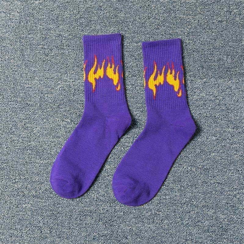 Tube Socks Flame Street Sports Style Hip Hop Trend Socks