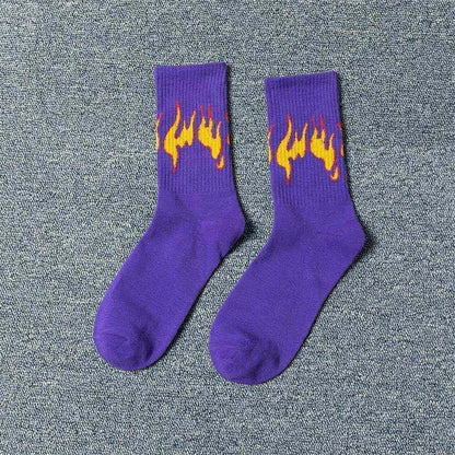 Tube Socks Flame Street Sports Style Hip Hop Trend Socks