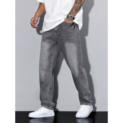 Men's Casual Straight-leg Loose Long Jeans