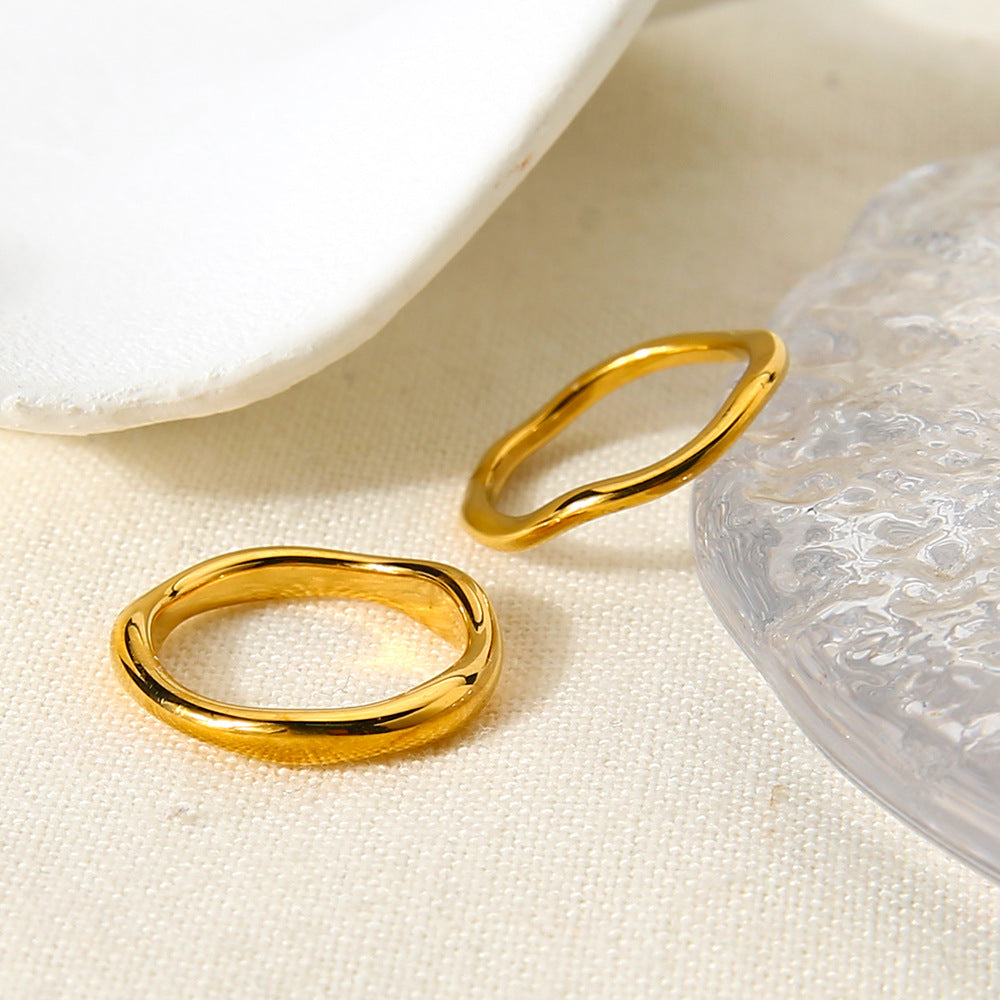 Women's Simple All-match Irregular Wave Ring