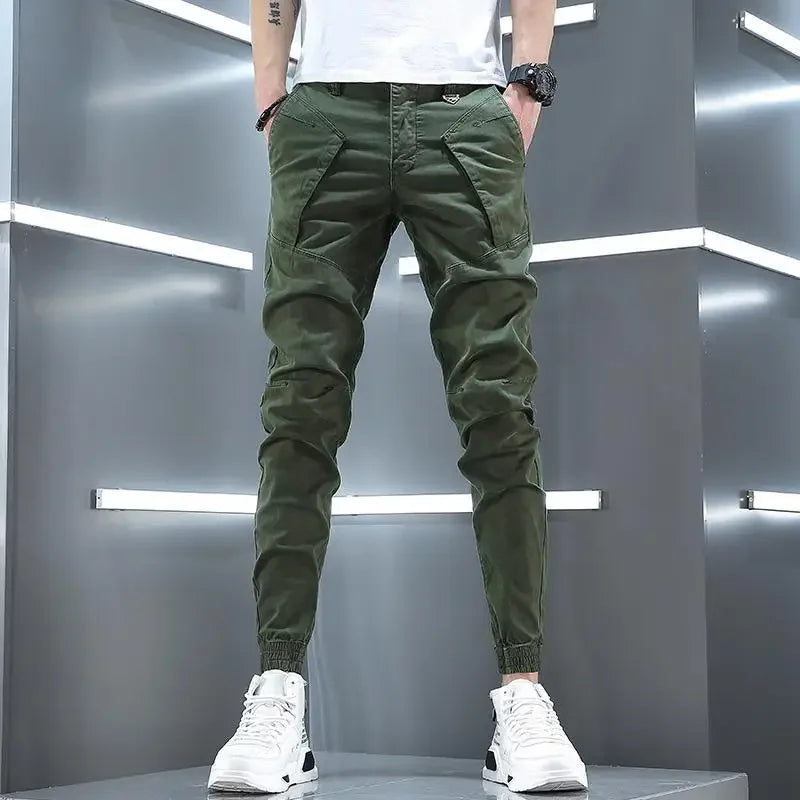 Stretch Slim Men's Cargo Pants Skinny Male Trousers Cotton Y2k Vintage Luxury Fashion Harajuku Korean Style Techwear Cheap Baggy