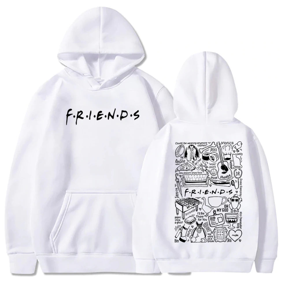 Friends Hoodie Friends TV Show Hoodie 90's Comedy TV Hoodie Gift for Friends Lovers Unisex Pullover Tops Streetwear