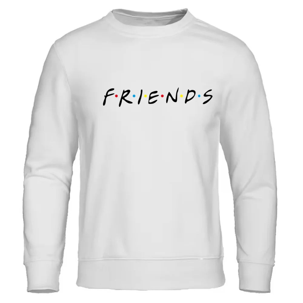 Autumn and winter new friends friends merchandise new trendy printed fleece men's and women's round neck hoodie