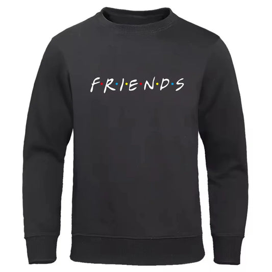Autumn and winter new friends friends merchandise new trendy printed fleece men's and women's round neck hoodie