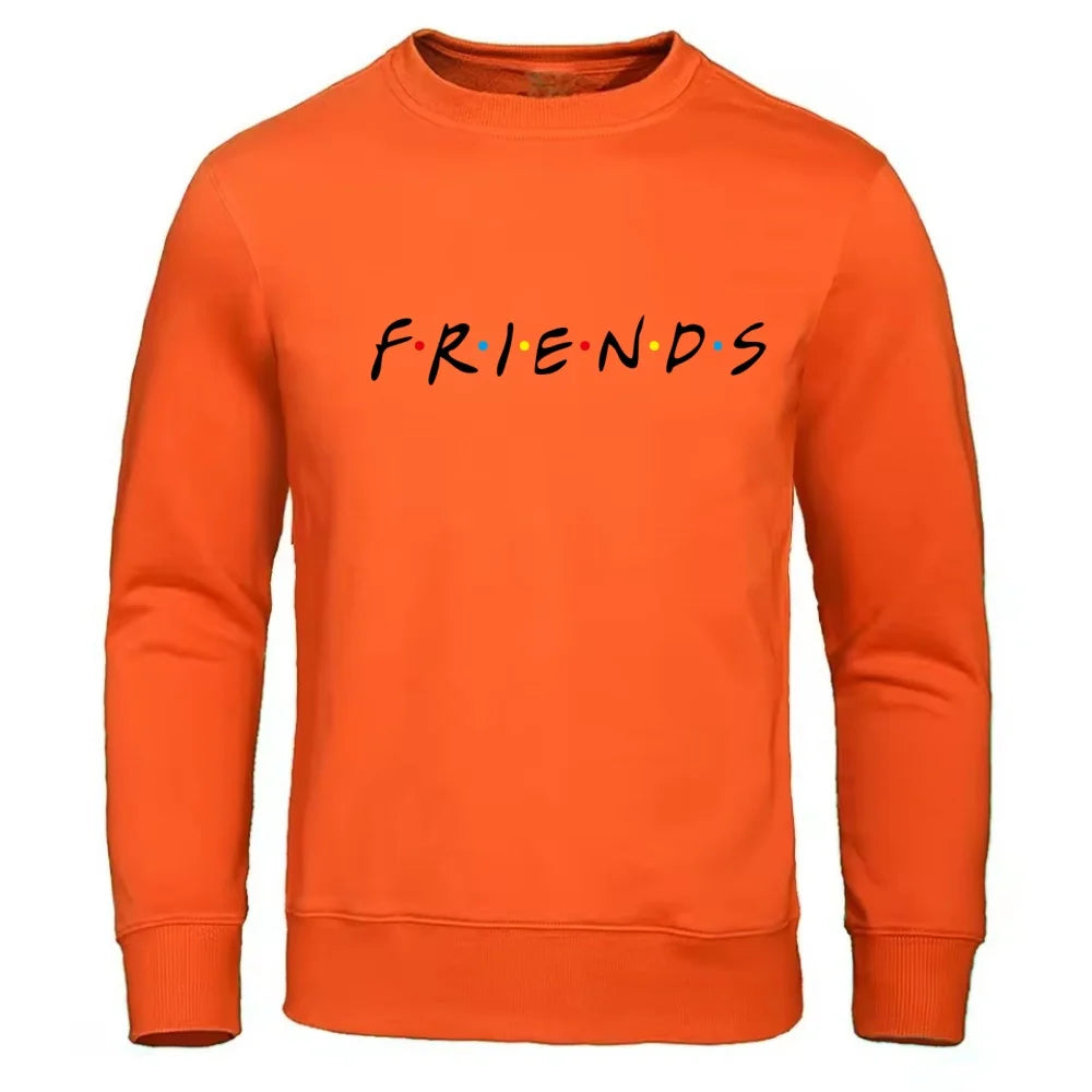 Autumn and winter new friends friends merchandise new trendy printed fleece men's and women's round neck hoodie