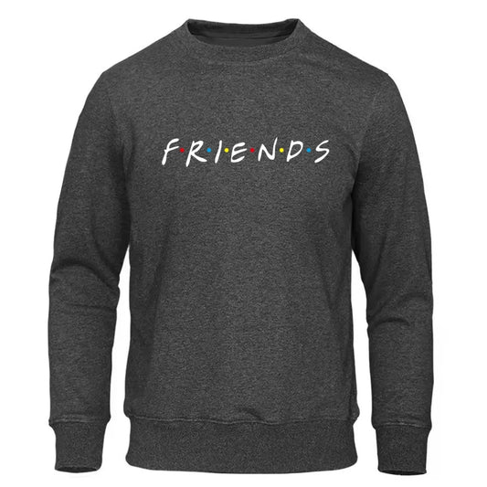 Autumn and winter new friends friends merchandise new trendy printed fleece men's and women's round neck hoodie