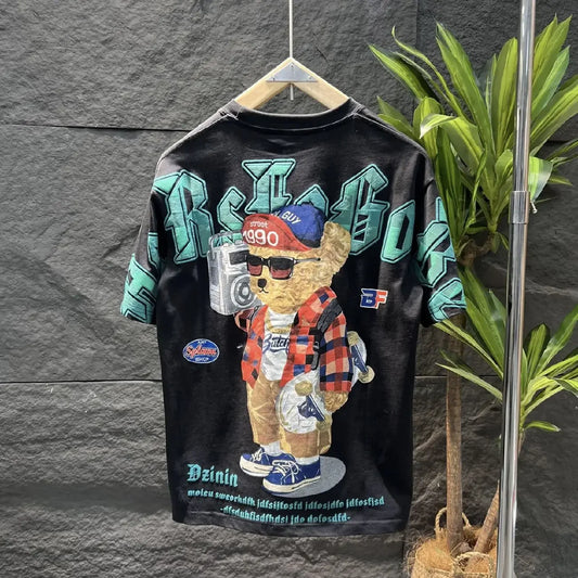 T Shirt For Men Hip Hop Top Rock Print Katoen Man Tee Shirts Watercolor Summer Trend Cheap Clothes And Young On Sale Harajuku