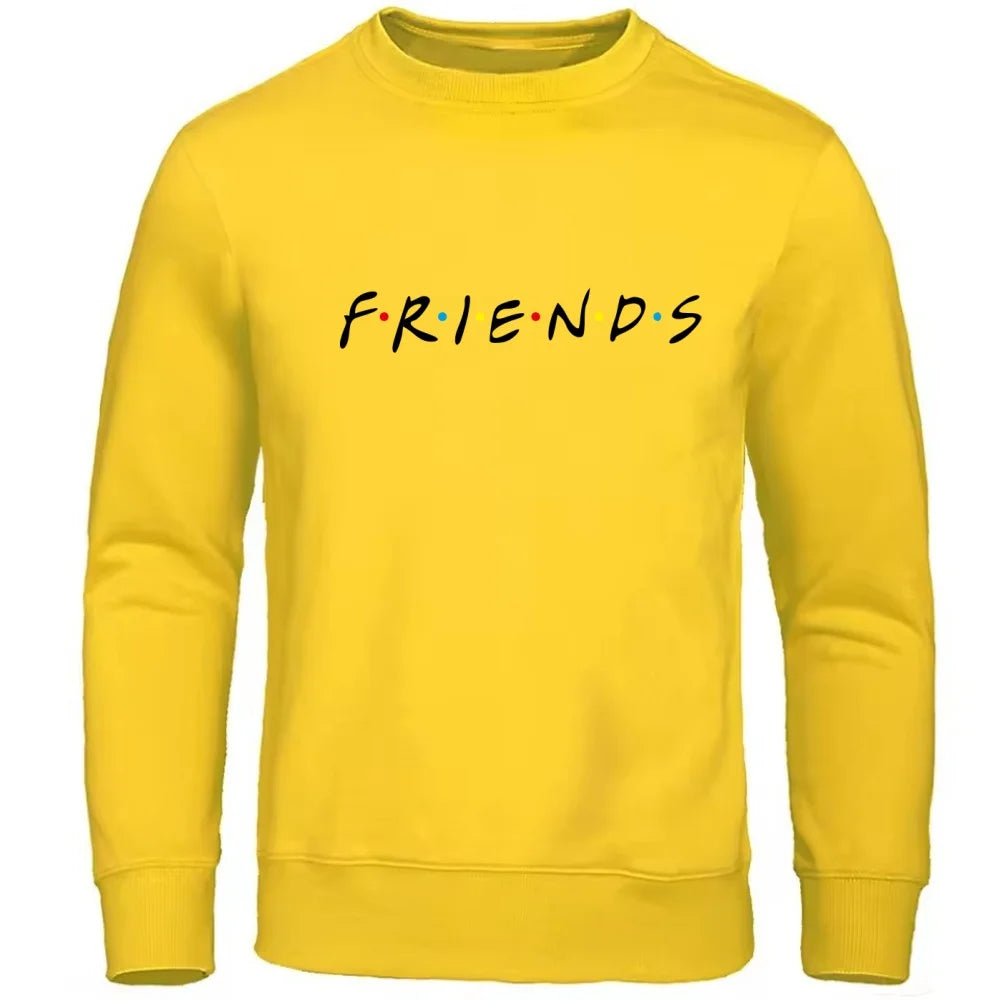 Autumn and winter new friends friends merchandise new trendy printed fleece men's and women's round neck hoodie