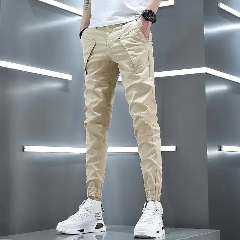 Stretch Slim Men's Cargo Pants Skinny Male Trousers Cotton Y2k Vintage Luxury Fashion Harajuku Korean Style Techwear Cheap Baggy