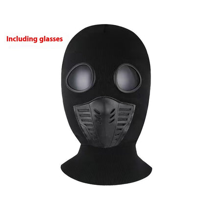 Creative Funny Hat Riding Fleece-lined Neck Protection Glasses Pullover Mask