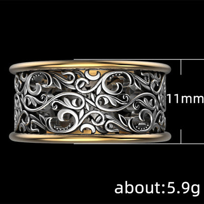 Creative Retro Hollow Pattern Alloy Men's Ring